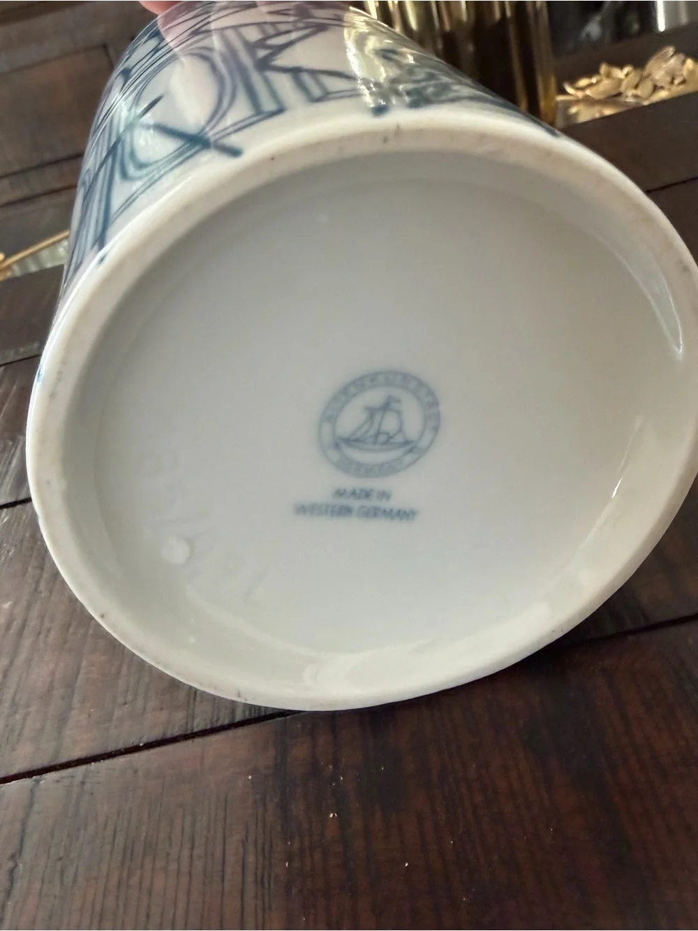 Mid-Century Modern Altenkunstadt Porcelain Decanter Bar Scene White Decanter VTG